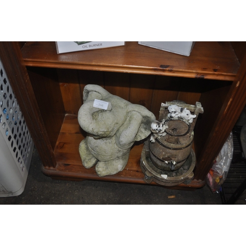 568 - CONCRETE ELEPHANT AND WATER FEATURE BARELL