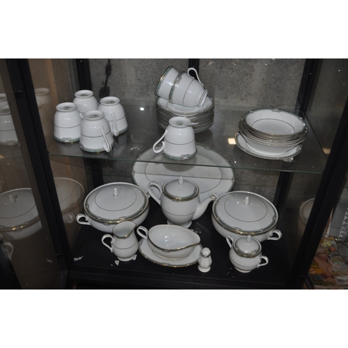 732 - 2X SHELVES FULL OF RC  NORITAKE P586 GLENBBEY DINNER SEIVES AND TEA SET