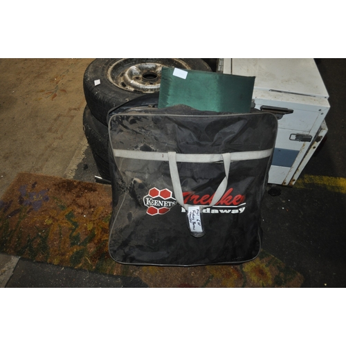 832 - A CASED FISHING TROLLEY