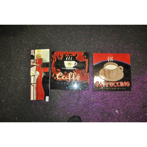 884 - THREE ENAMELLED WALL ART PIECES - PART OF THE VIA DANTE DA VENEZIA SERIES BY MARCO FABIANO