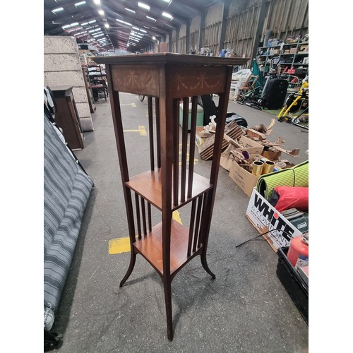 836 - THE ANTIQUE EDWARDIAN INLAID MAHOGANY JARDINIERE