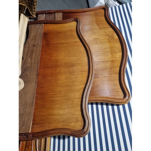 923 - EXCELLENT QUALITY ANTIQUE FRENCH CARVED MAHOGANY SMALL DOUBLE BED CIRCA LATE 1800'S WITH UPHOLSTERED... 