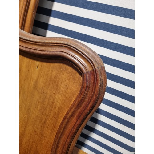 923 - EXCELLENT QUALITY ANTIQUE FRENCH CARVED MAHOGANY SMALL DOUBLE BED CIRCA LATE 1800'S WITH UPHOLSTERED... 