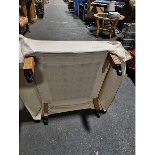 942 - A vintage mid-century modern Sherrill style small armchair reupholstered by Moran Upholsterers of To... 