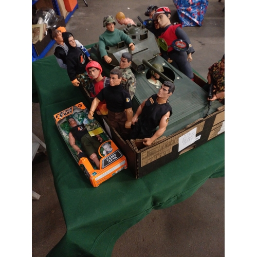 A Collection of Action Man Figures and Military Tank including Boxed ...