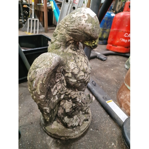 106 - Mid-20th Century Cast Stone Garden Statue of a Perched EagleA vintage cast stone garden ornament d... 