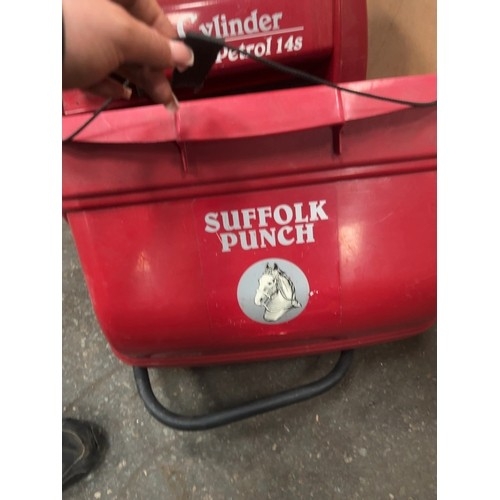 111 - A Suffolk Punch Cylinder Petrol 14s Lawn MowerA Suffolk Punch Cylinder Petrol 14s lawn mower featu... 