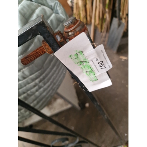 67 - A Decorative Wrought Iron Style Garden Gate with Scrollwork PanelsA single metal pedestrian garden... 