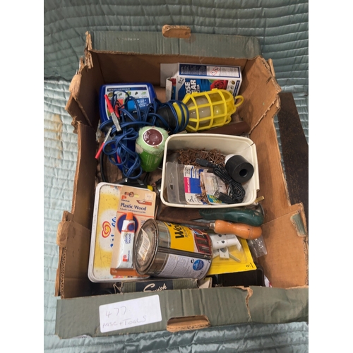 76 - A Collection of Miscellaneous Hand Tools, DIY Supplies, and Garden Maintenance ItemsAn assortment ... 