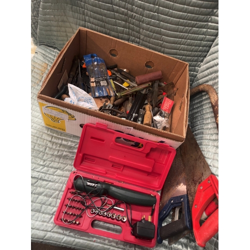 77 - An Assortment of Workshop Hand and Power Tools Including Blackspur, Spear & Jackson, and ArmegA co... 