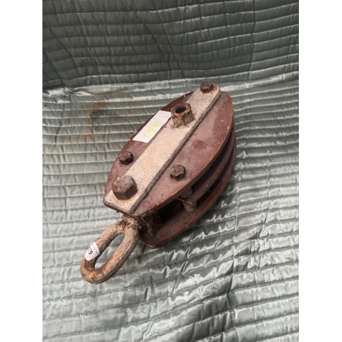 79 - A Vintage Industrial Three Ton Double-Sheave Pulley Block Dated 1976A heavy-duty industrial double... 