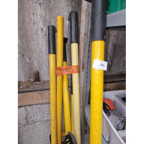 96 - A Collection of Heavy-Duty Fibreglass-Handled Construction and Gardening Tools Including Roughneck... 