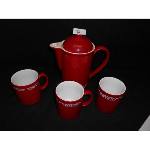 28 - Nescafe coffee pot and cups