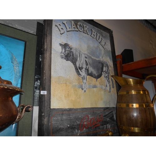 149 - Large tin Black Bull pub sign