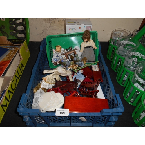 159 - Basket of dolls furniture