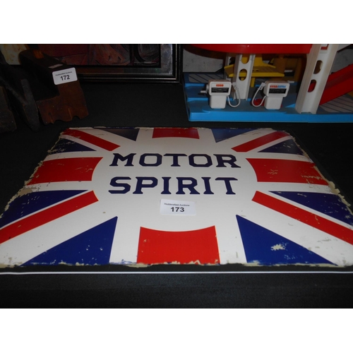 173 - Tin Motor Spirit sign