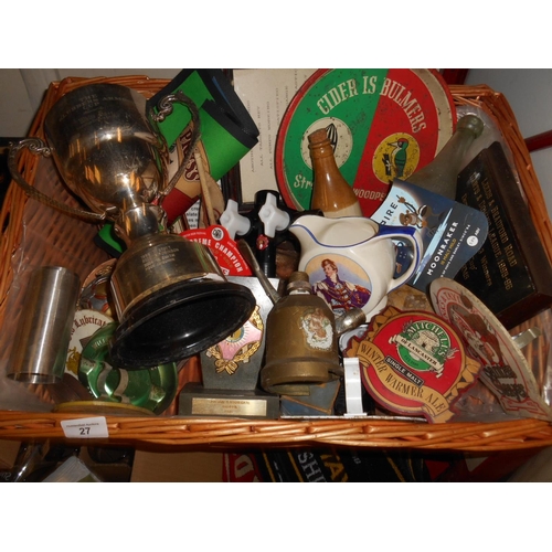 27 - Basket of pub collectables