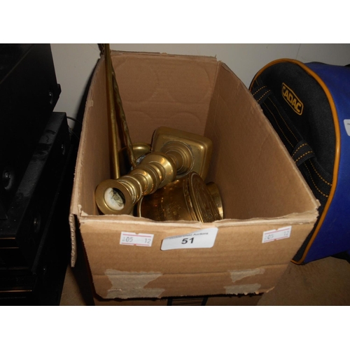 51 - Box of brassware
