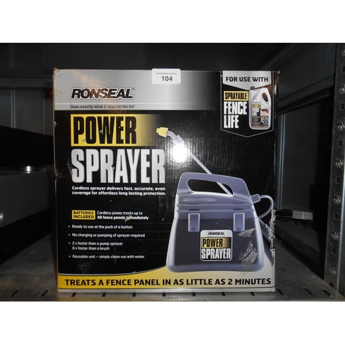 104 - Boxed Ronseal power sprayer- new