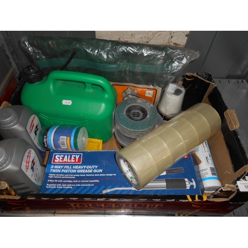 107 - Box of car products, tools etc