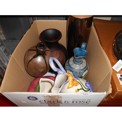 111 - Box of jugs and vases etc