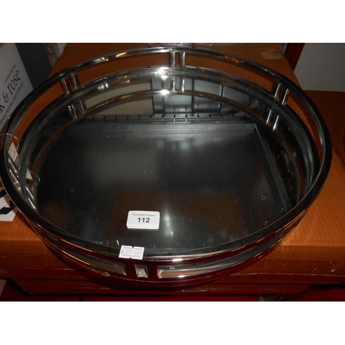 112 - 2 chrome mirror trays