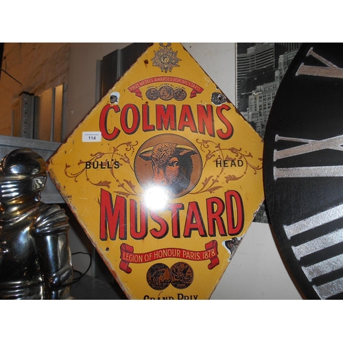 114 - Tin Colemans Mustard sign