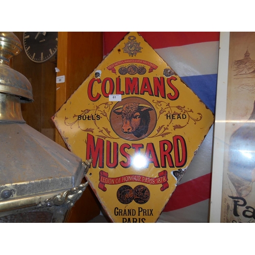 61 - Tin Colemans Mustard sign