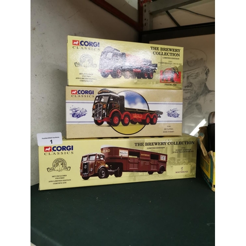 1 - 3 boxed Corgi Classics trucks