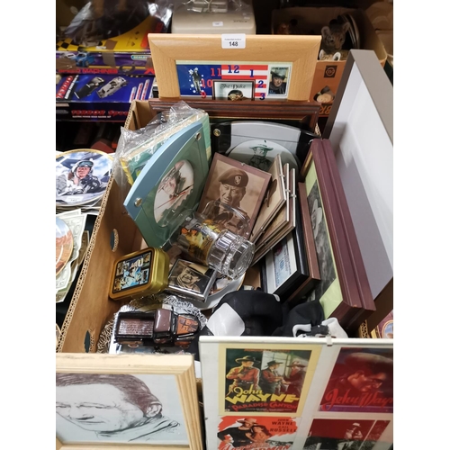 148 - Large box of John Wayne collectables