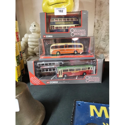 182 - 3 Boxed Corgi buses