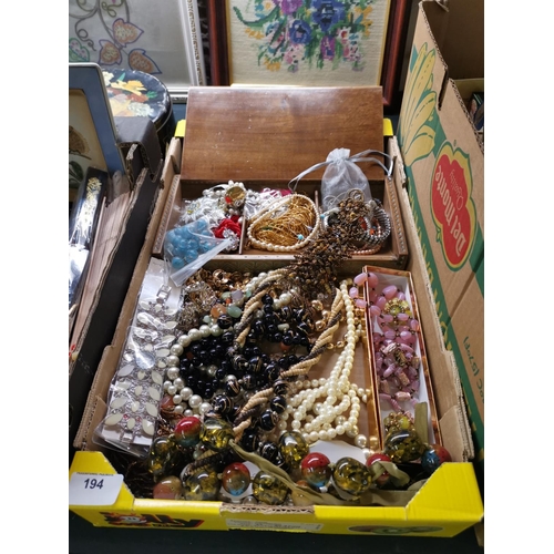 194 - Large box of costume jewelry