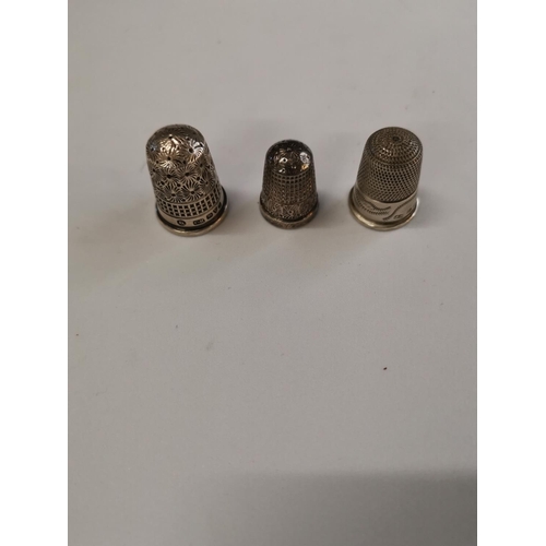 252 - 3 silver thimbles