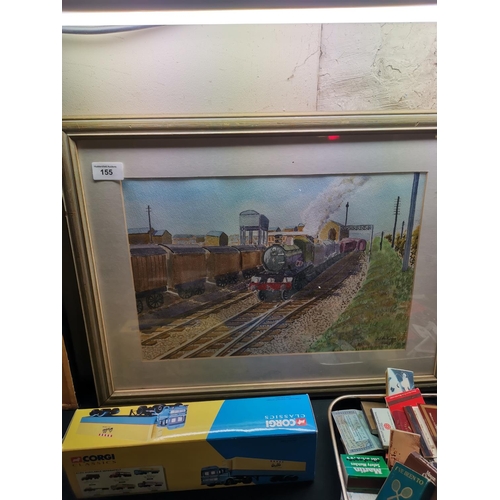 155 - Signed picture of a steam train