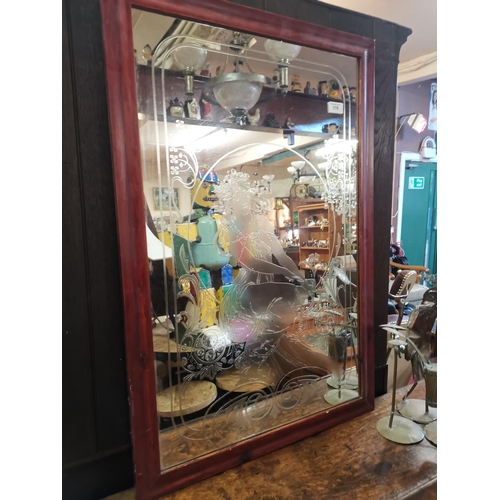 176 - Etched glass mirror