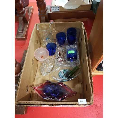 200 - Box of mixed glass