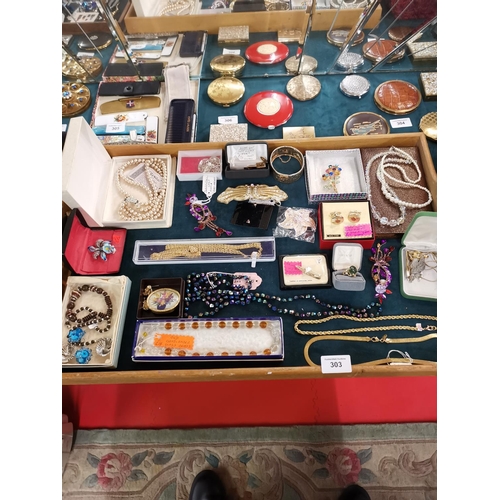 303 - Large selection of jewelry including silver etc