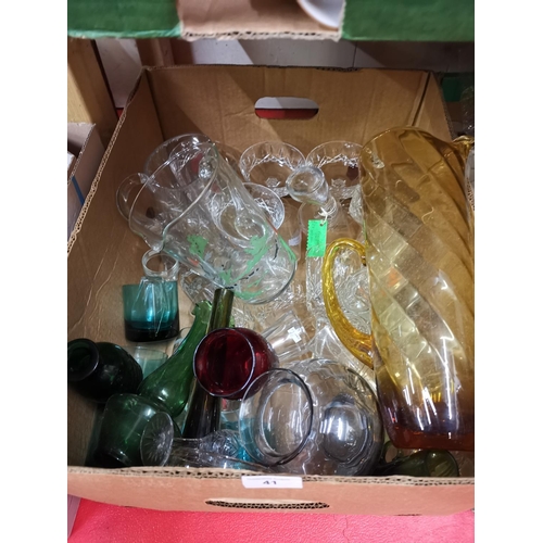 41 - Box of mixed glass