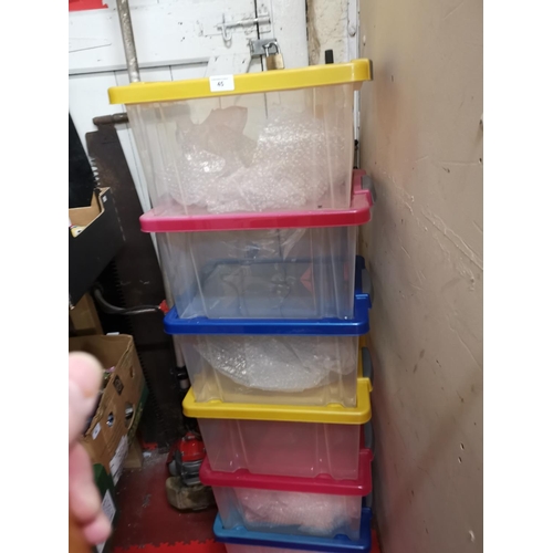 45 - Storage boxes x6