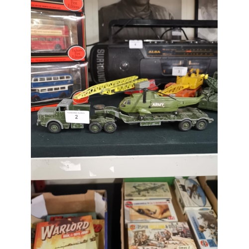 2 - vintage Dinky Mighty Antar and helicopter