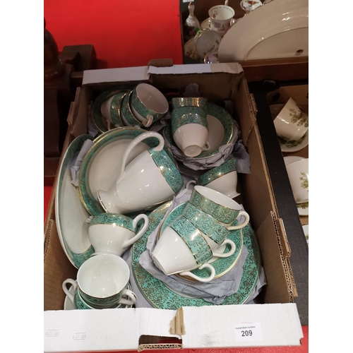 209 - Box of vintage dinner service