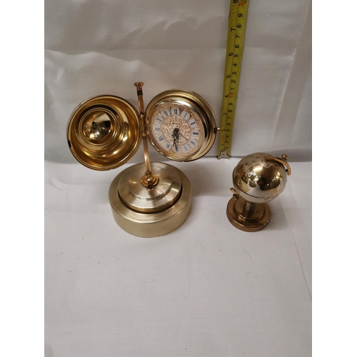 370 - 2 globes- lighter and clock