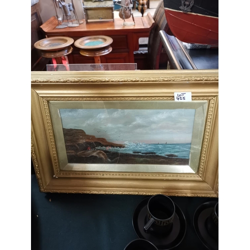 425 - Gilt framed watercolour ocean scene