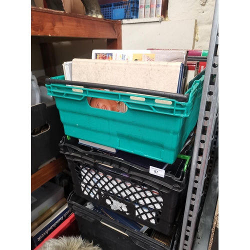 87 - 2 crates of hard back books