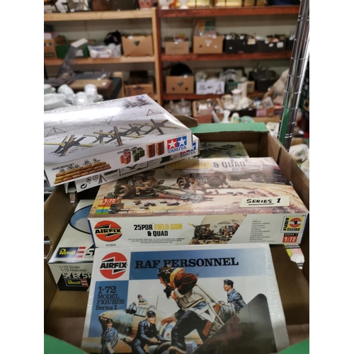 123 - Box of Airfix model kits etc x7