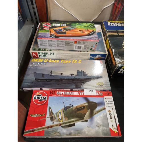 137 - 4 model kits including Airfix