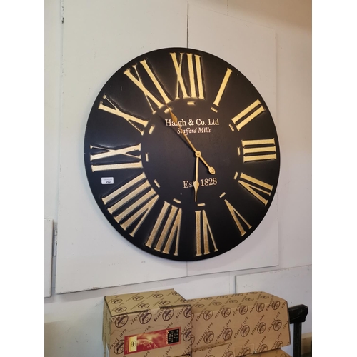 202 - Large black and gold wall clock