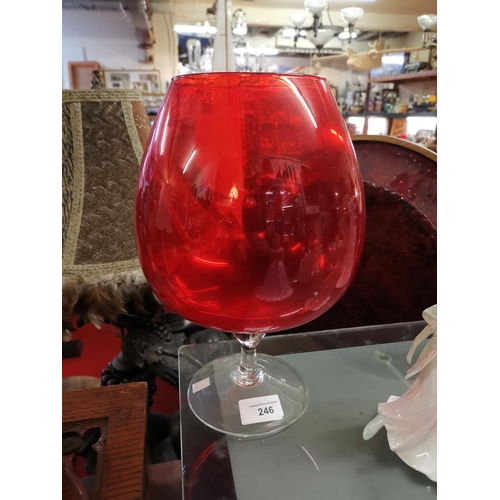 246 - Large red fish bowl