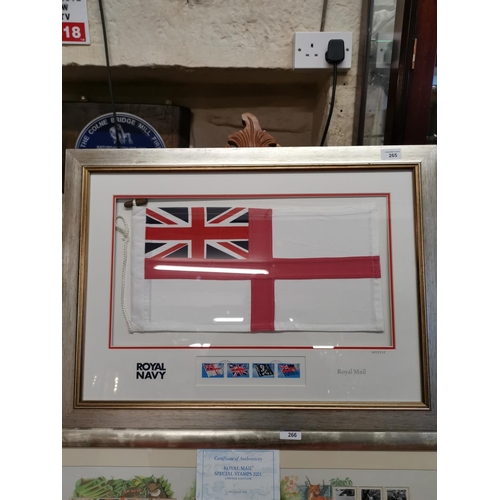 265 - Royal Mail limited edition Navy Ensign framed- 28