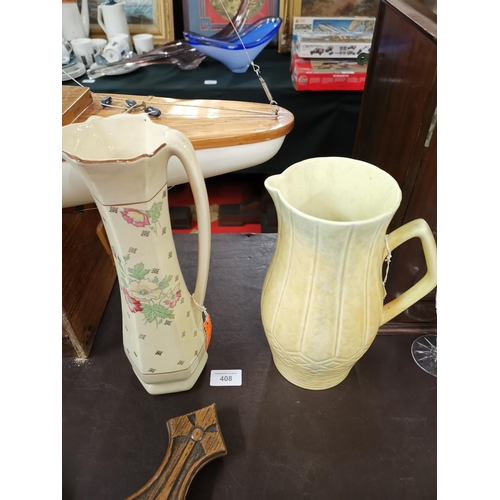 408 - 2 vintage deco jugs